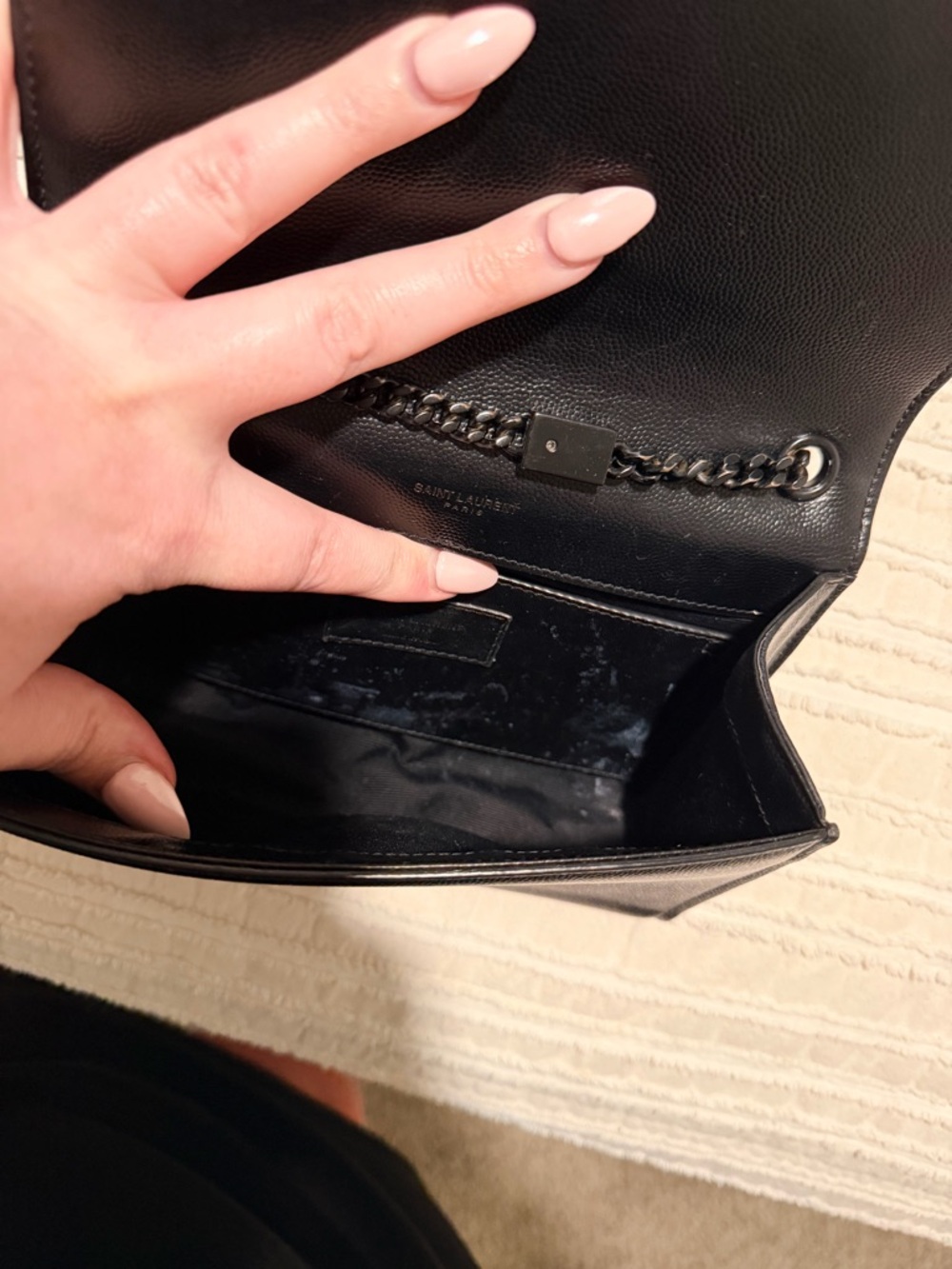 Saint Laurent Black Leather YSL Chain Bag - Picture 5 of 9